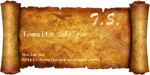 Tomsits Sára névjegykártya