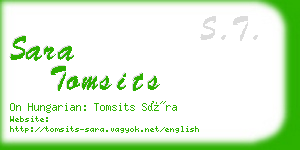 sara tomsits business card